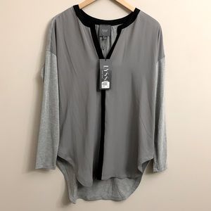 NWT Lysse Grey Long Sleeve Blouse Sz S